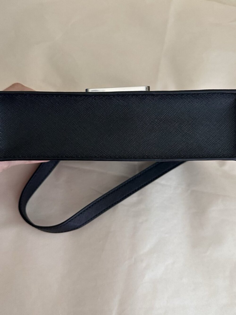 NWT Michael Kors Cynthia Shoulder Bag Black Flap Leather Extra Strap $248 Classi - Picture 9 of 10